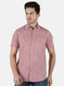 Men Orange Check Shirt