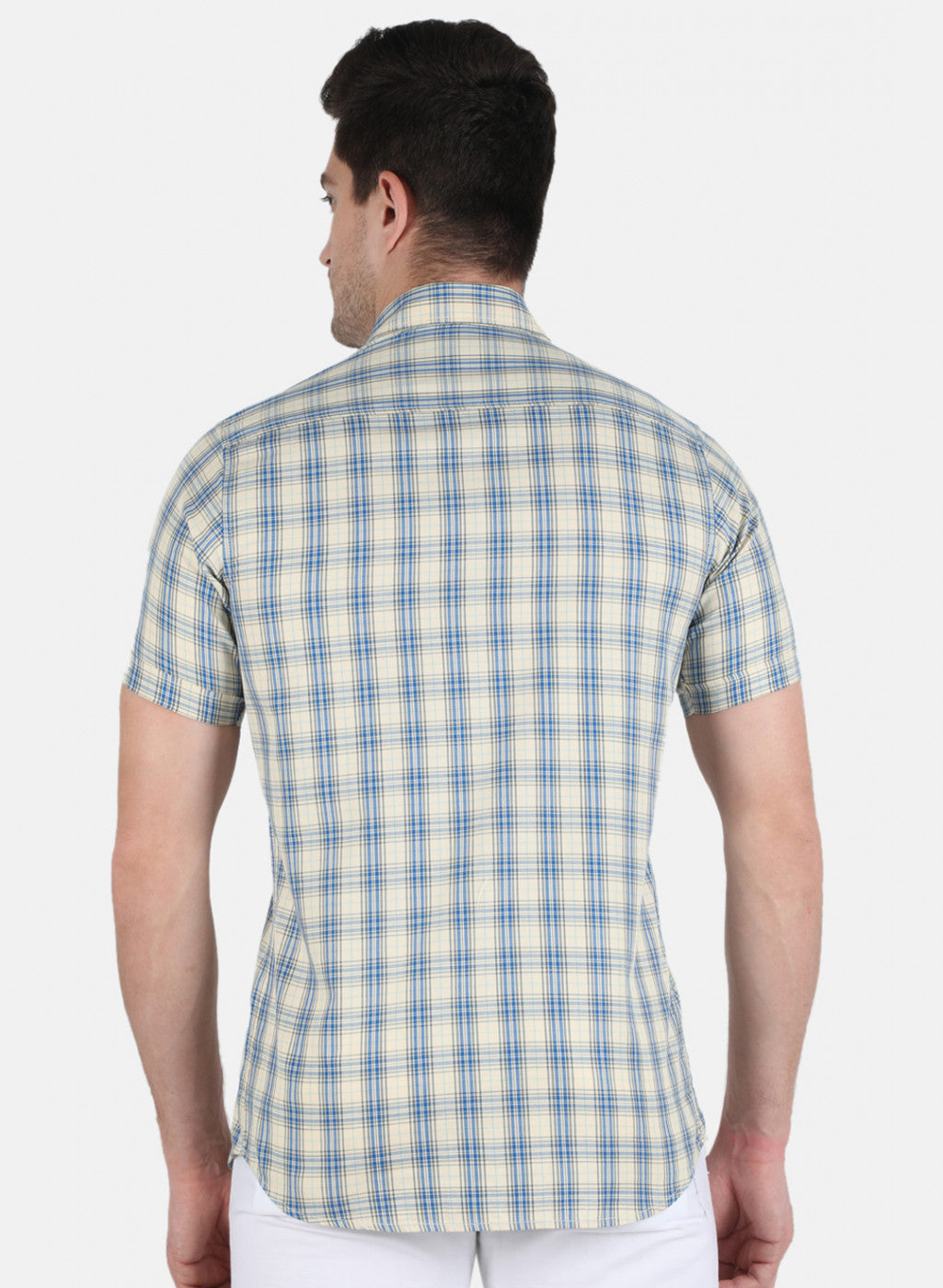 Men Blue Check Shirt