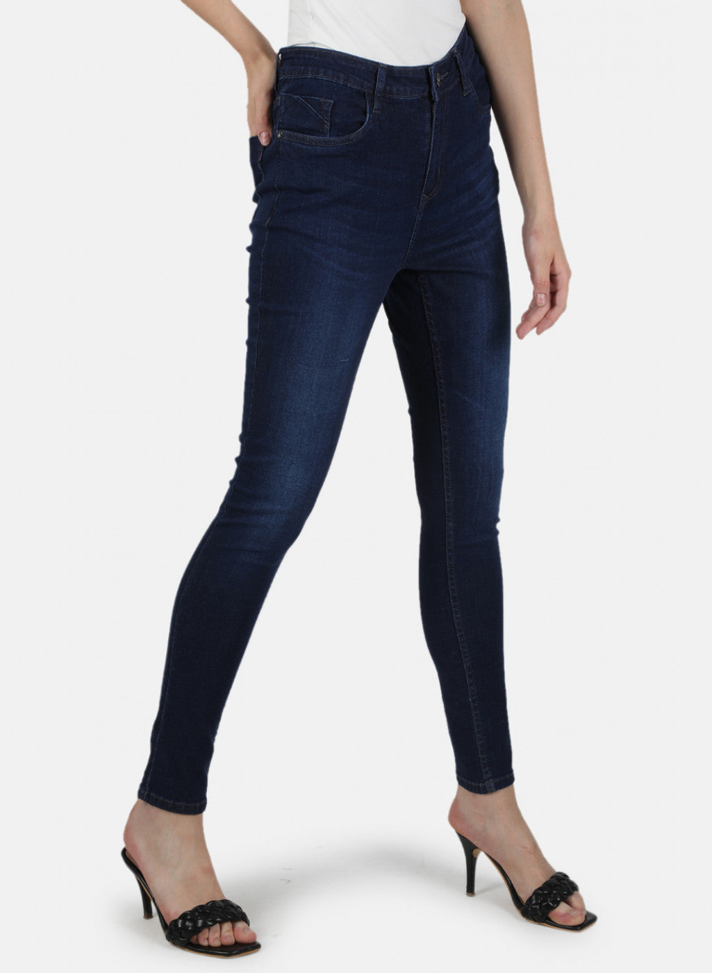 Women Navy Blue Slim Fit Denim