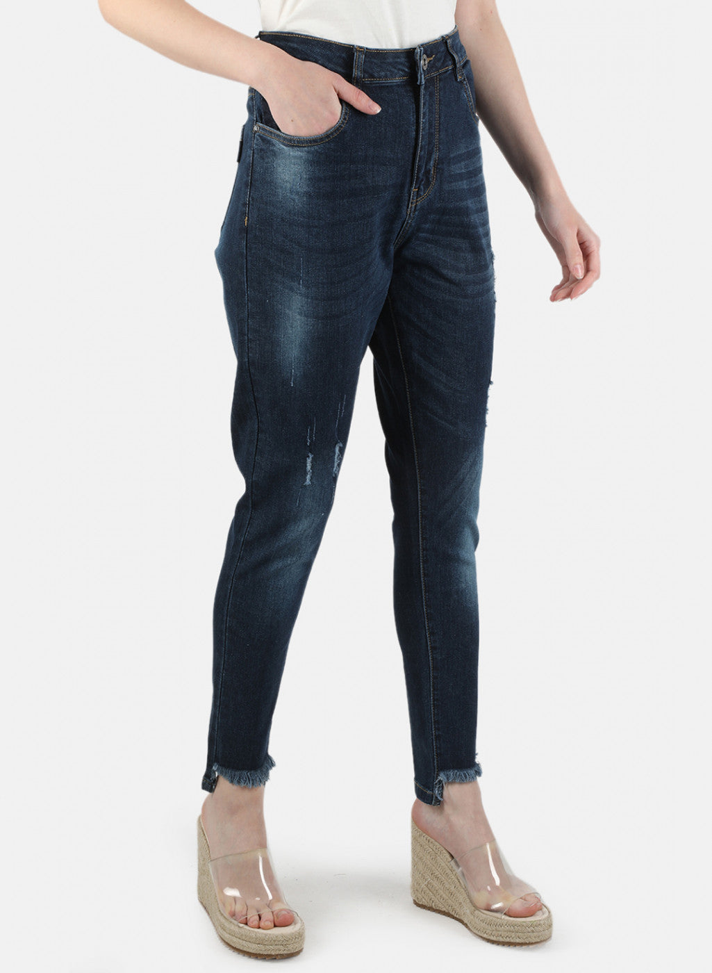 Women Navy Blue Slim Fit Denim