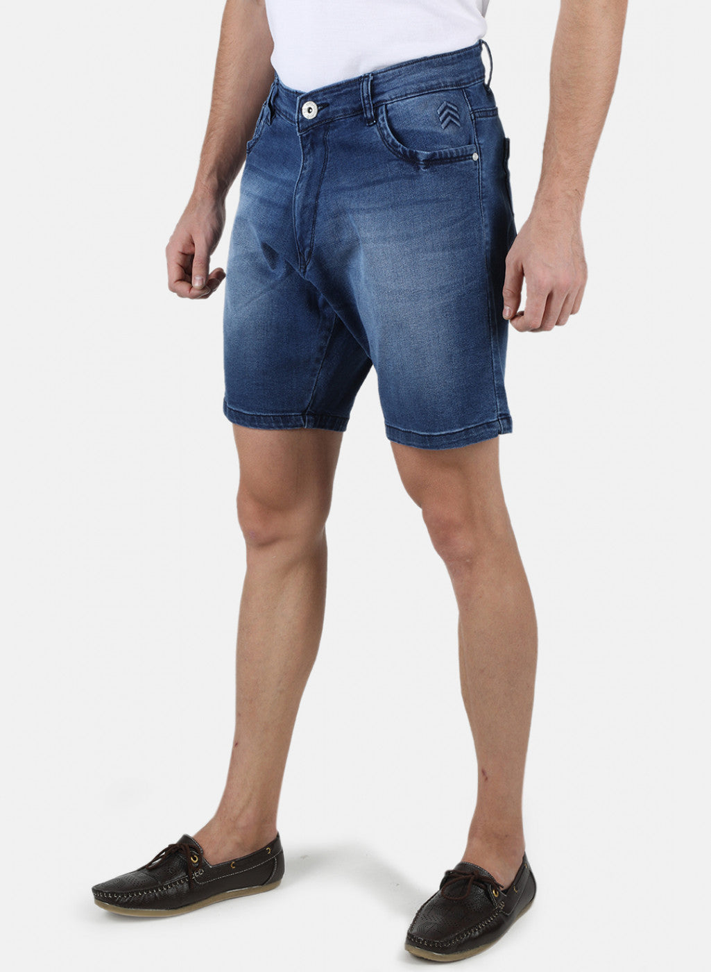 Men Blue Light Wash Short