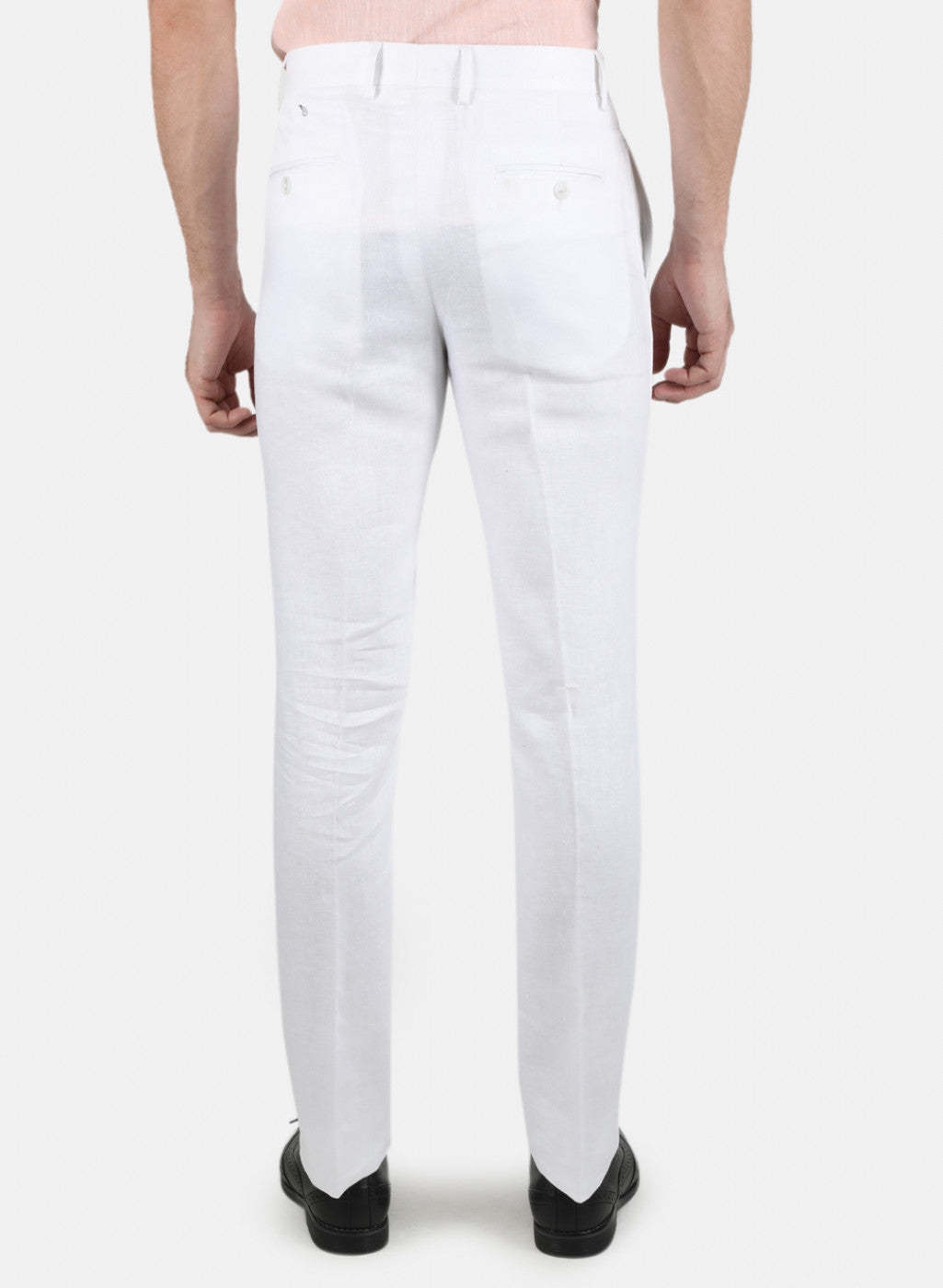 Men White Regular Fit Trouser