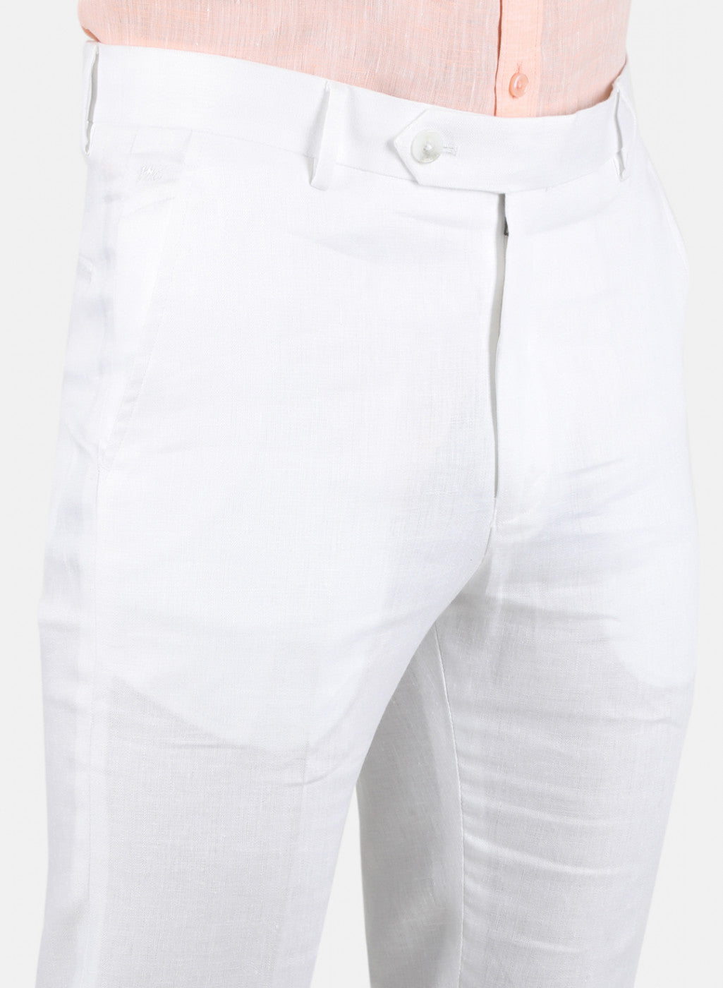 Men White Regular Fit Trouser