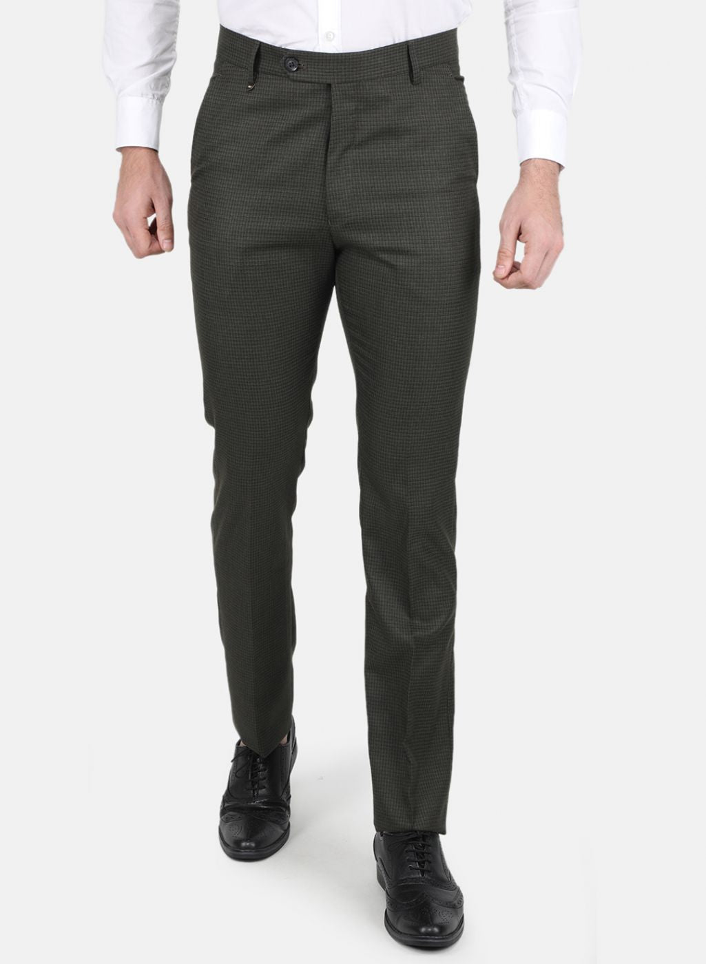 Men Olive Slim Fit Trouser