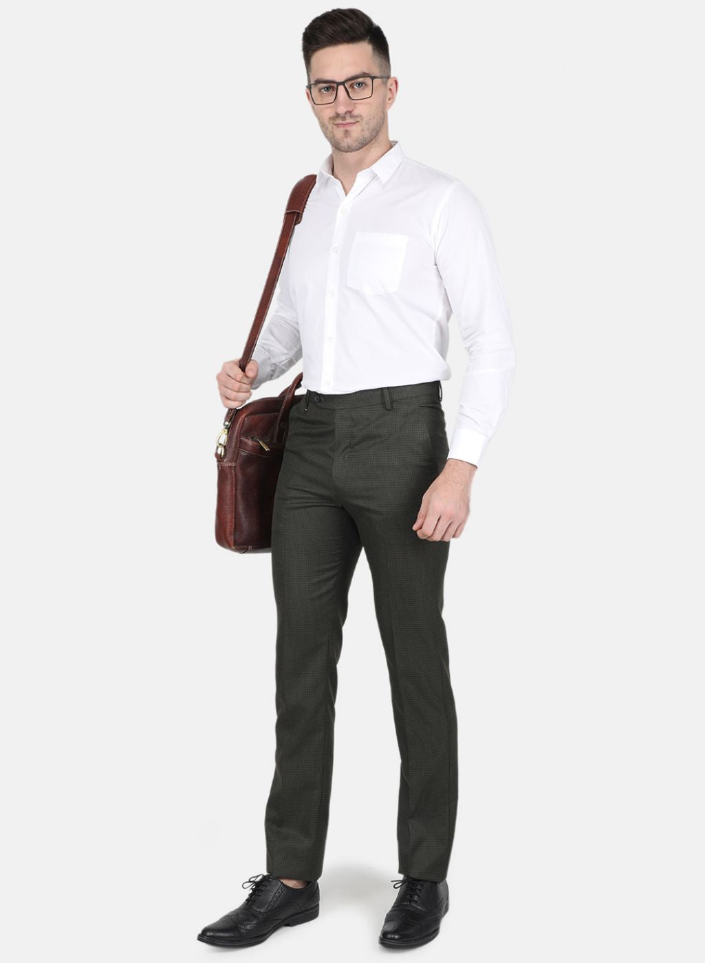 Men Olive Slim Fit Trouser