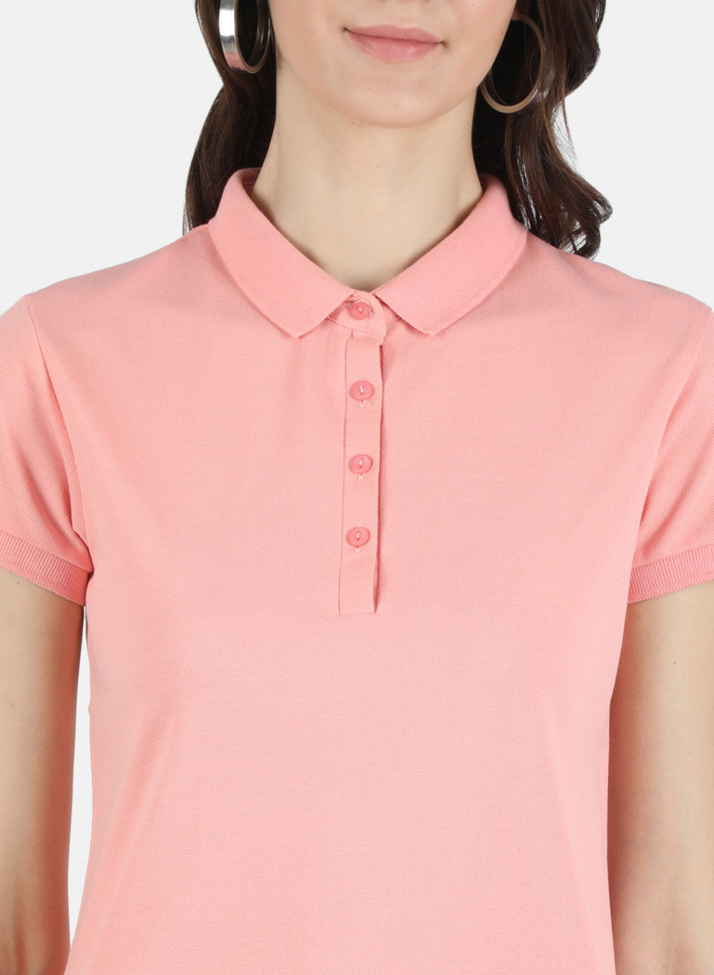 Women Peach Plain T-Shirt