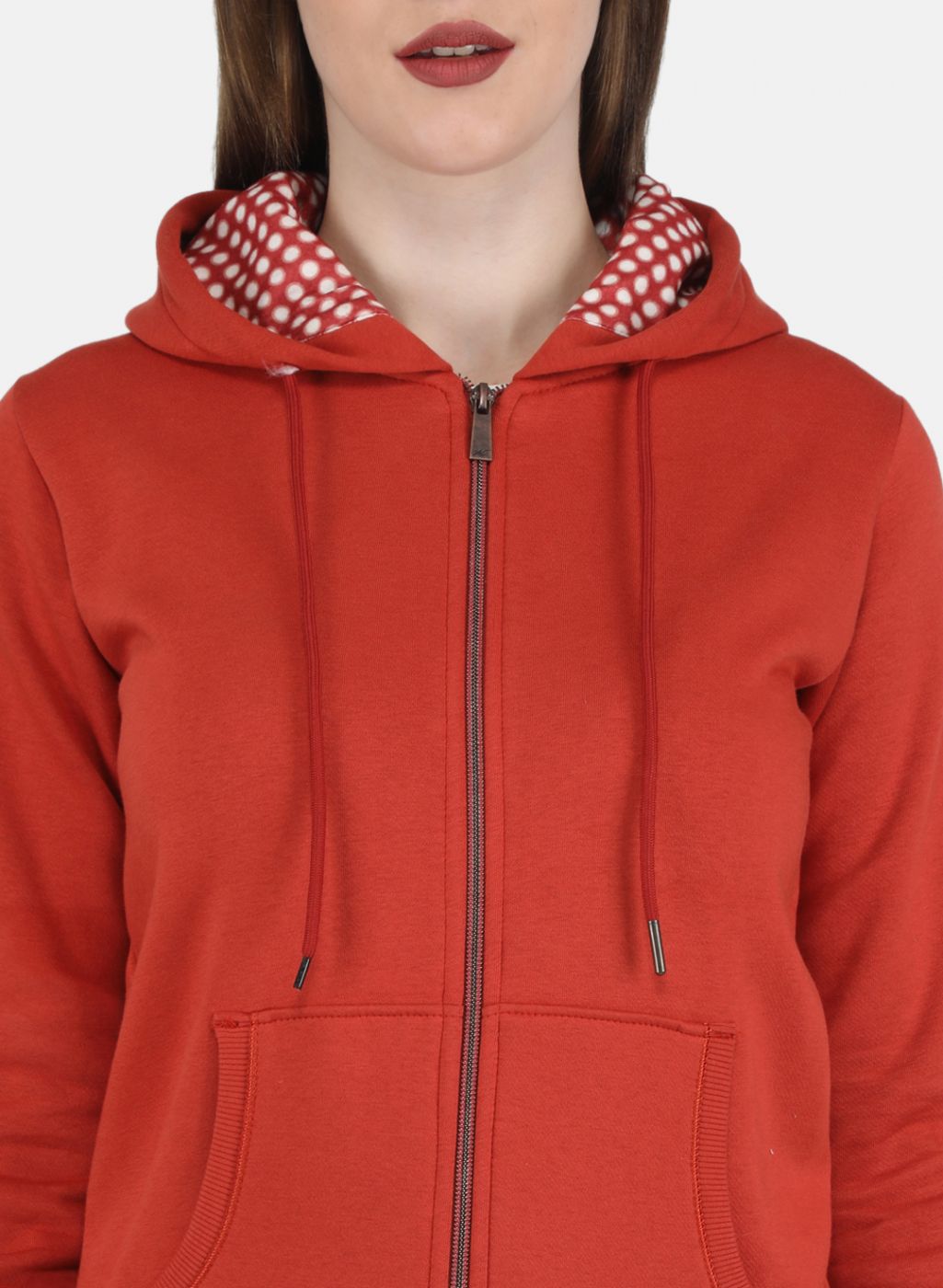 Women Orange Solid Sweatshirt