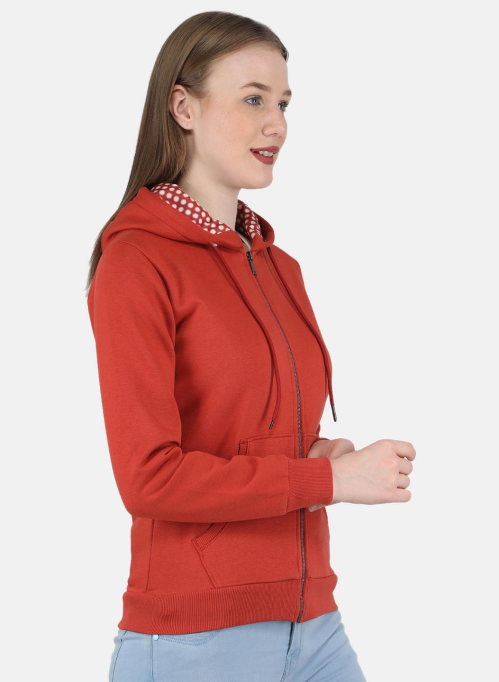 Women Orange Solid Sweatshirt