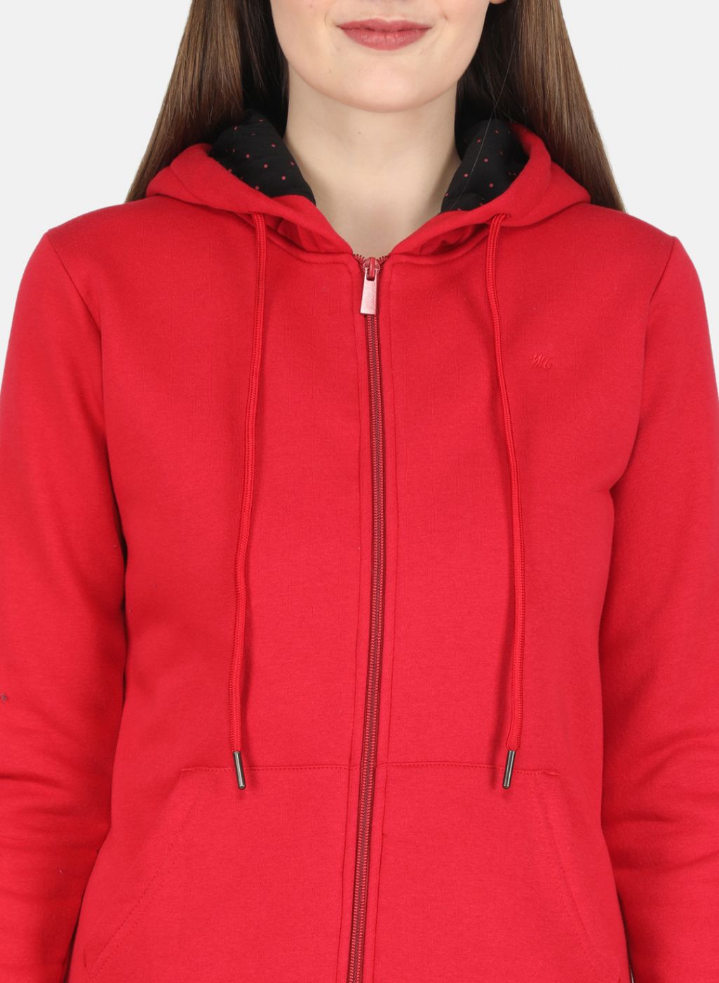 Women Red Solid Sweatshirt