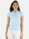 Women Sky Blue Plain T-Shirt