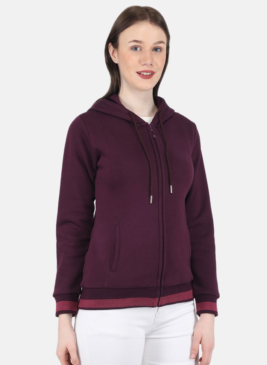 Women Purple Solid Sweatshirt