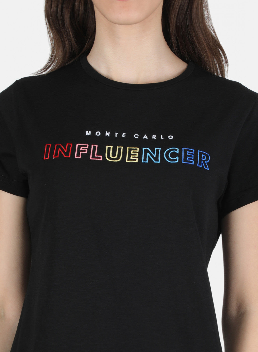 Women Black Embroidered Top