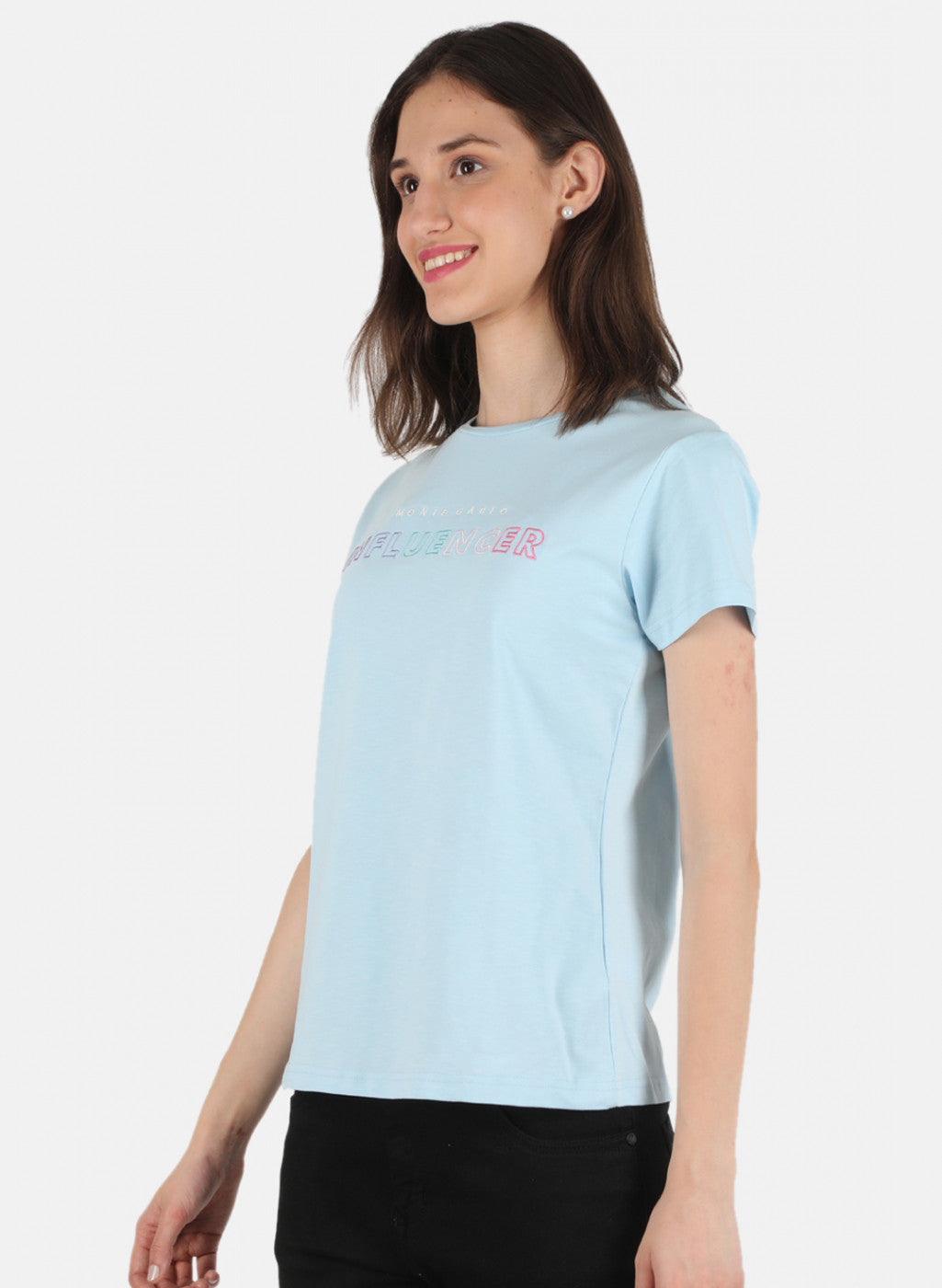 Women Blue Embroidered Top