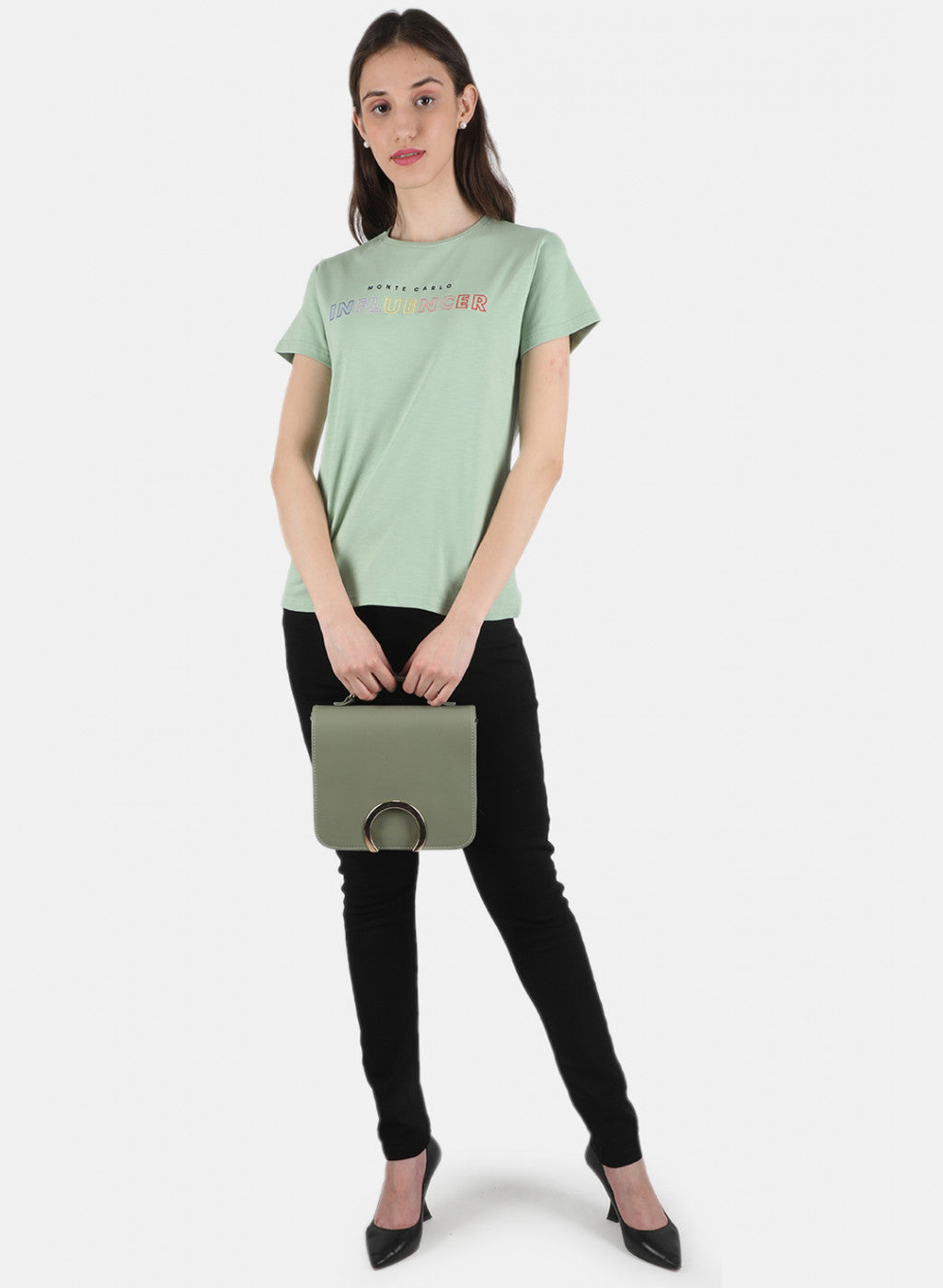 Women Green Embroidered Top