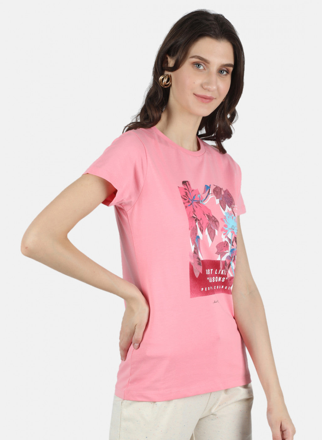 Women Pink & Blue Printed Top 2 PCs