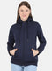 Women Blue Solid Sweatshirt