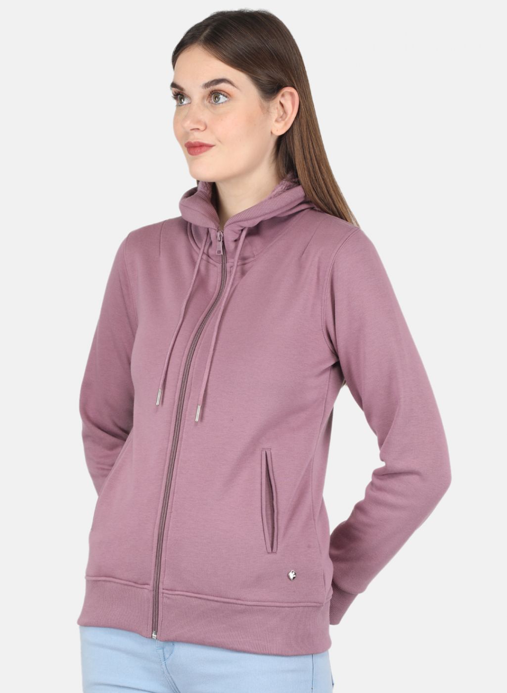 Women Purple Solid Sweatshirt