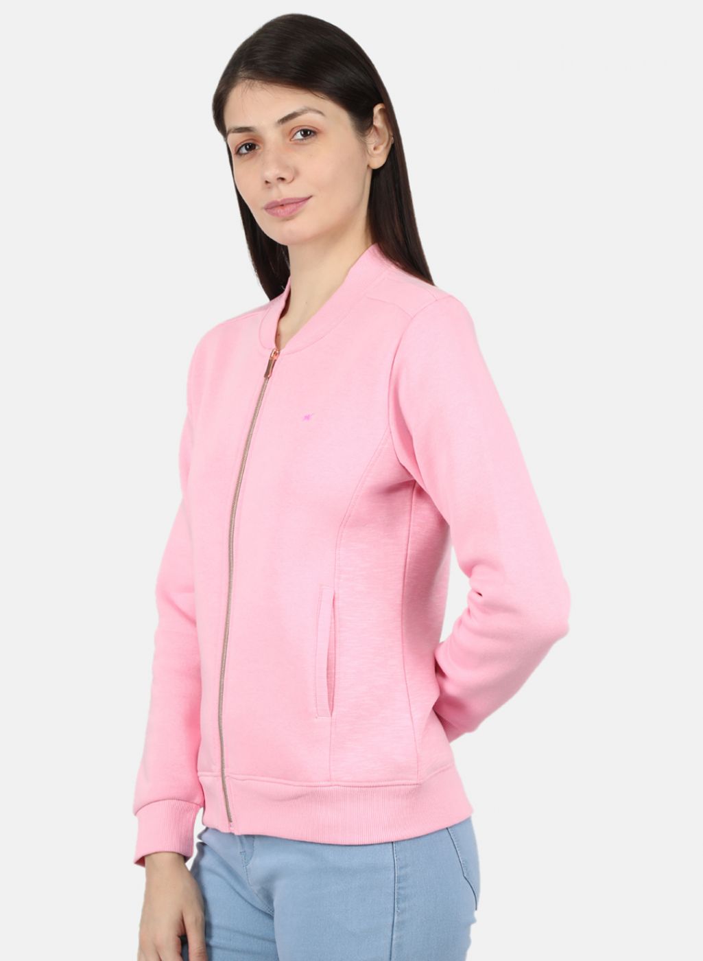 Women Pink Solid Sweatshirt