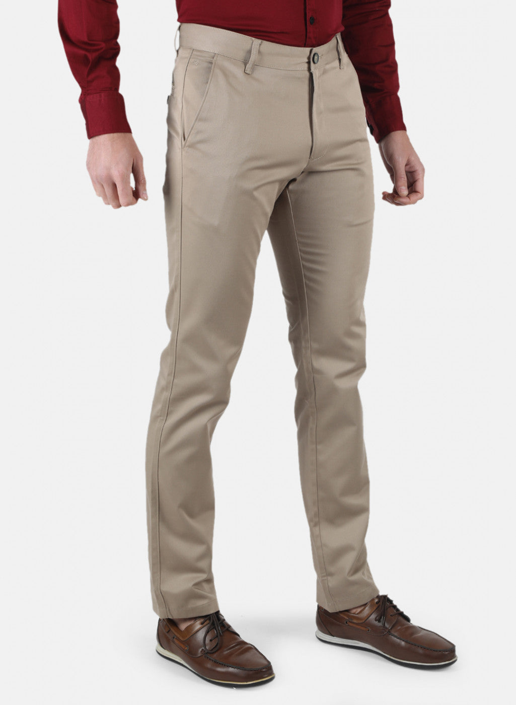 Men Khaki Regular Fit Trouser