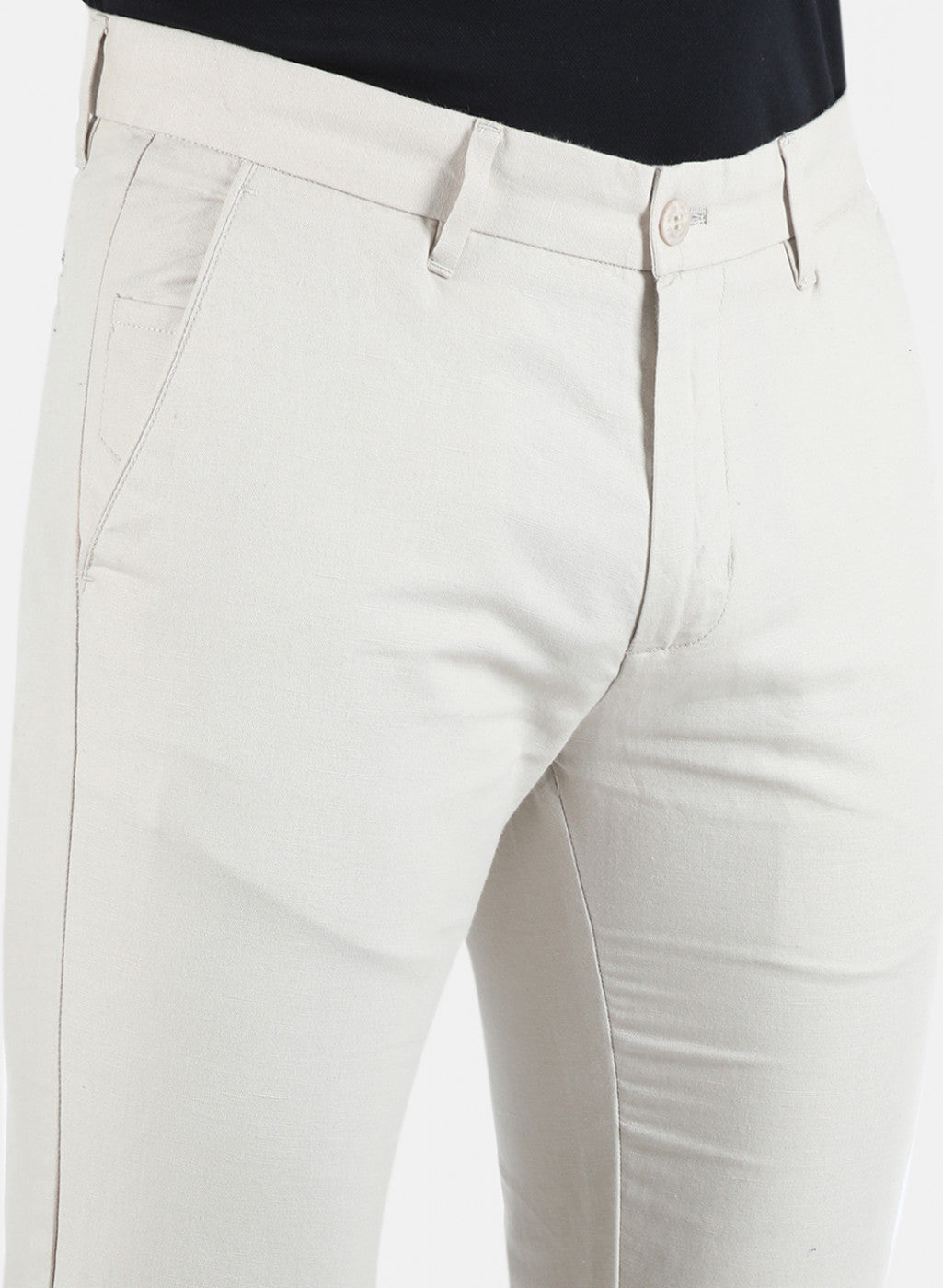 Men Beige Smart Fit Trouser