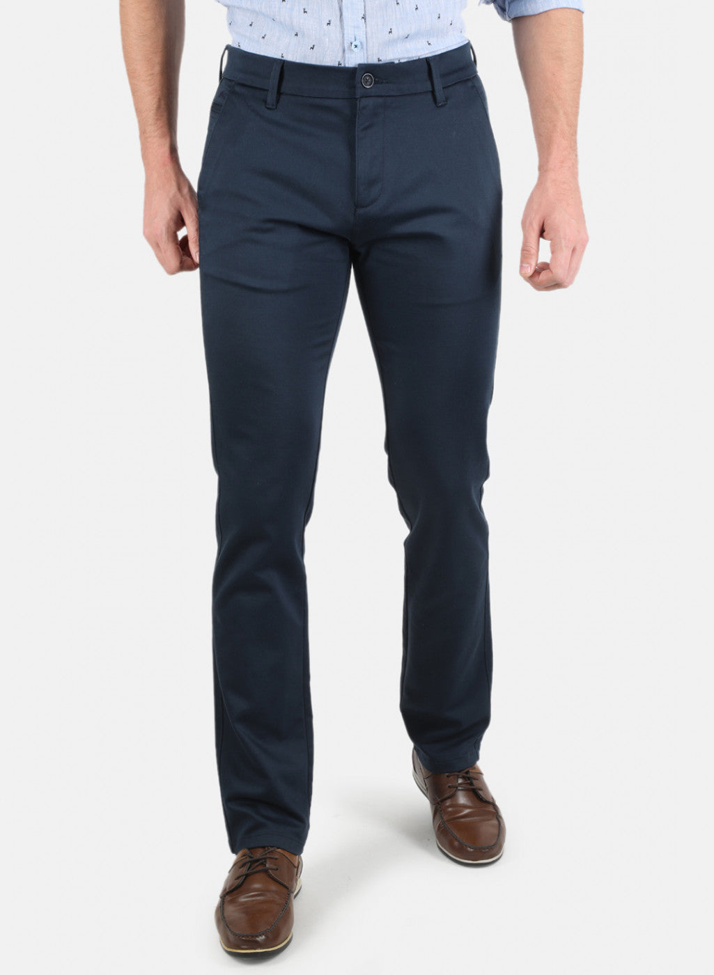 Men Navy Blue Regular Fit Trouser