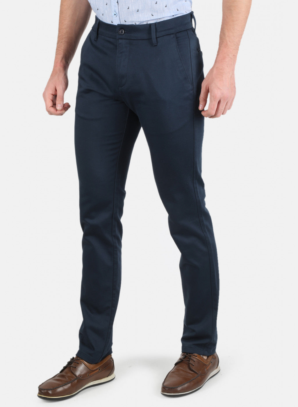Men Navy Blue Regular Fit Trouser