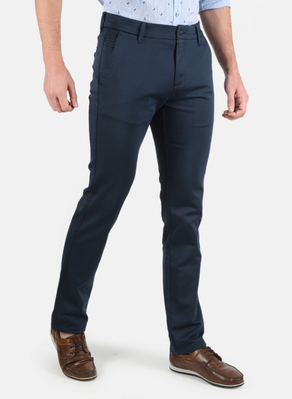 Men Navy Blue Regular Fit Trouser