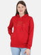 Women Red Embroidered Sweatshirt
