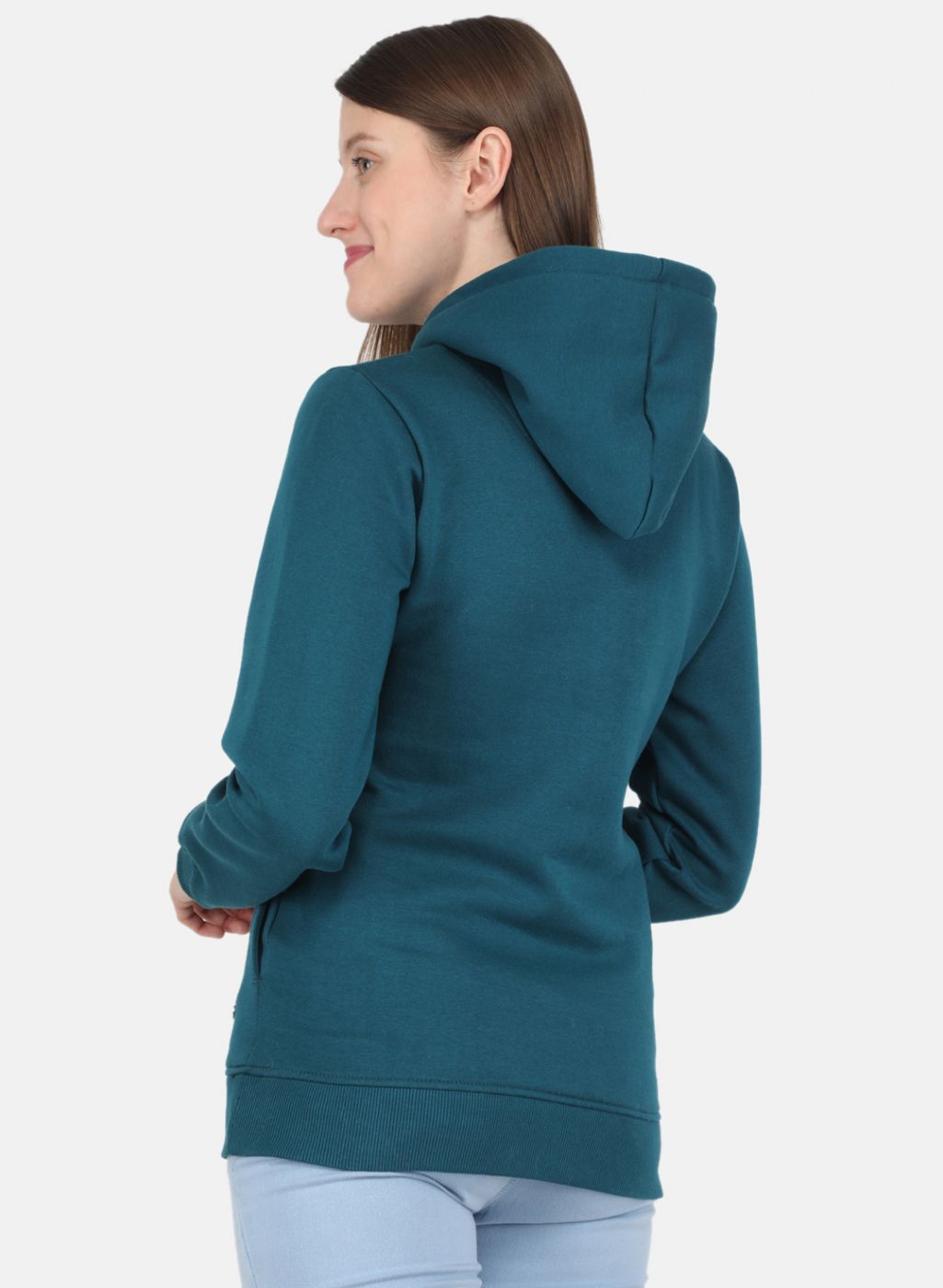 Women Green Embroidered Sweatshirt