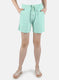 Women Green Plain Short