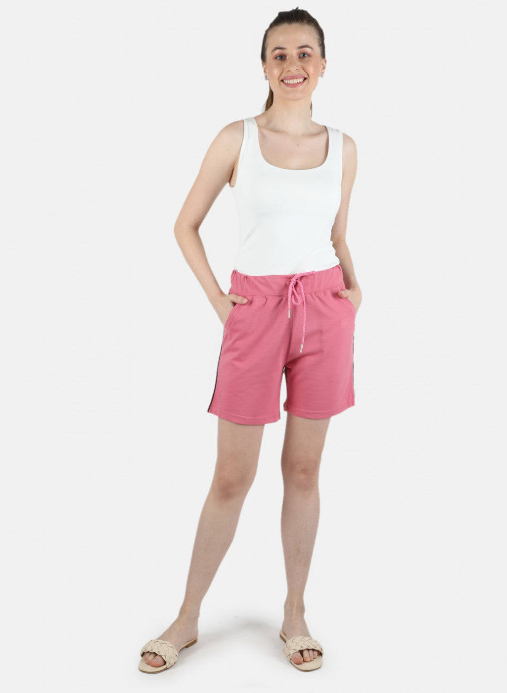 Women Pink Plain Short