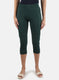 Women Green Plain Capri