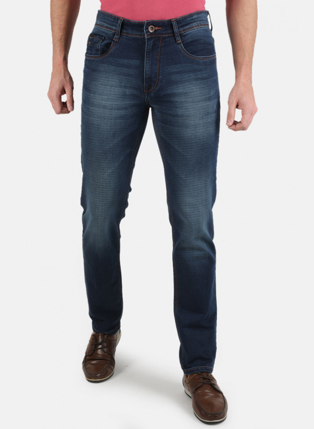 Men Navy Blue Narrow Fit Denim