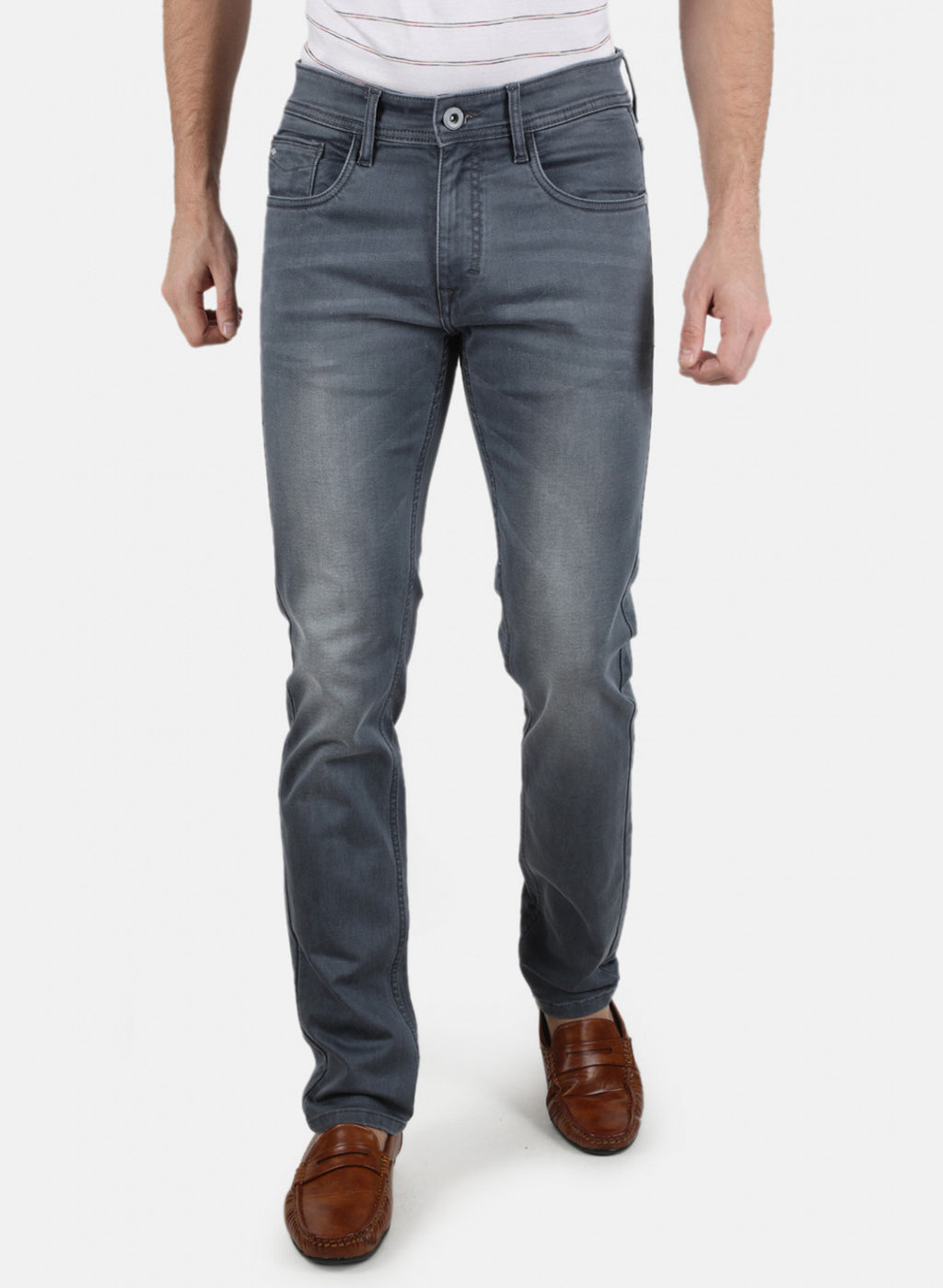Men Grey Narrow Fit Denim