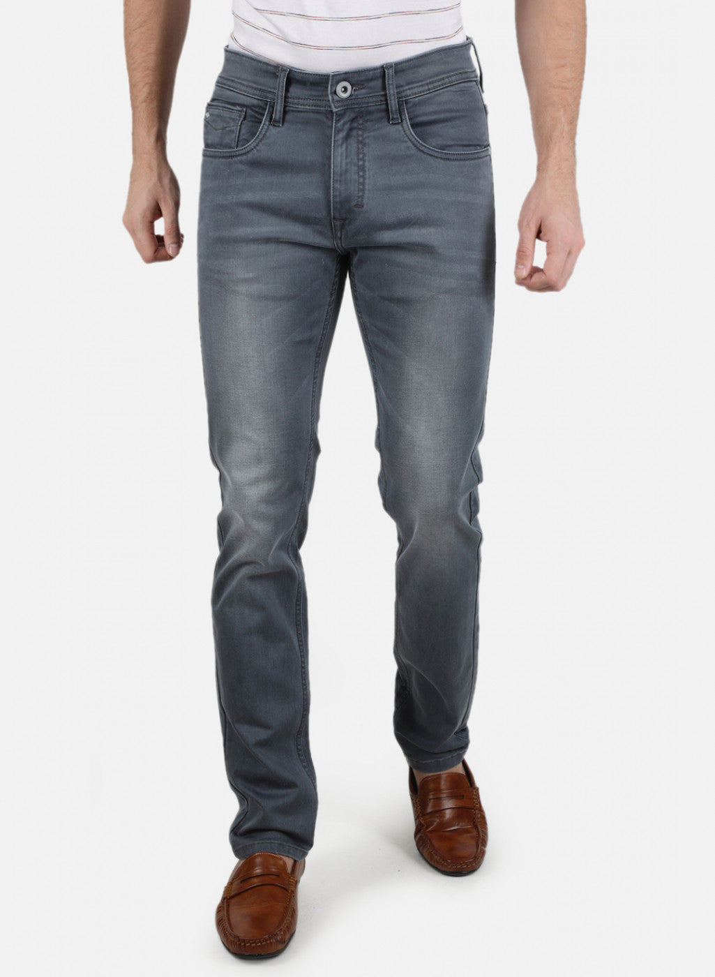 Men Grey Narrow Fit Denim