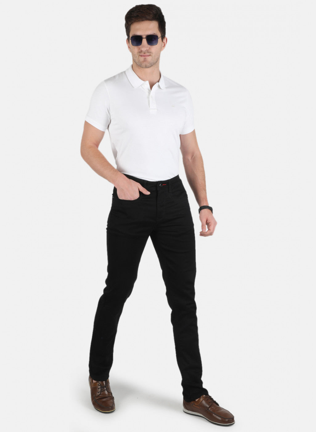 Men Black Narrow Fit Denim