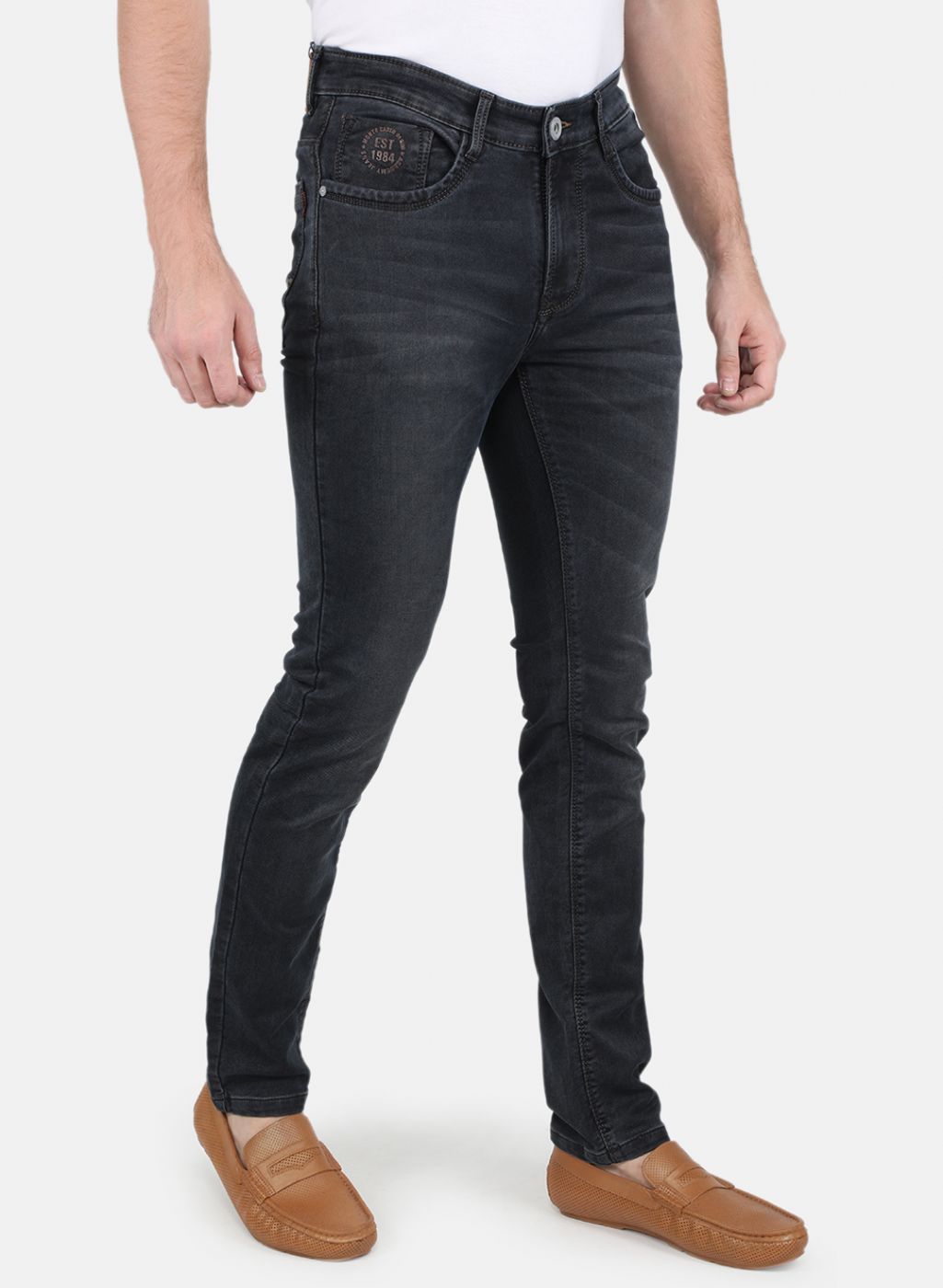 Men Brown NArrow Fit Denim