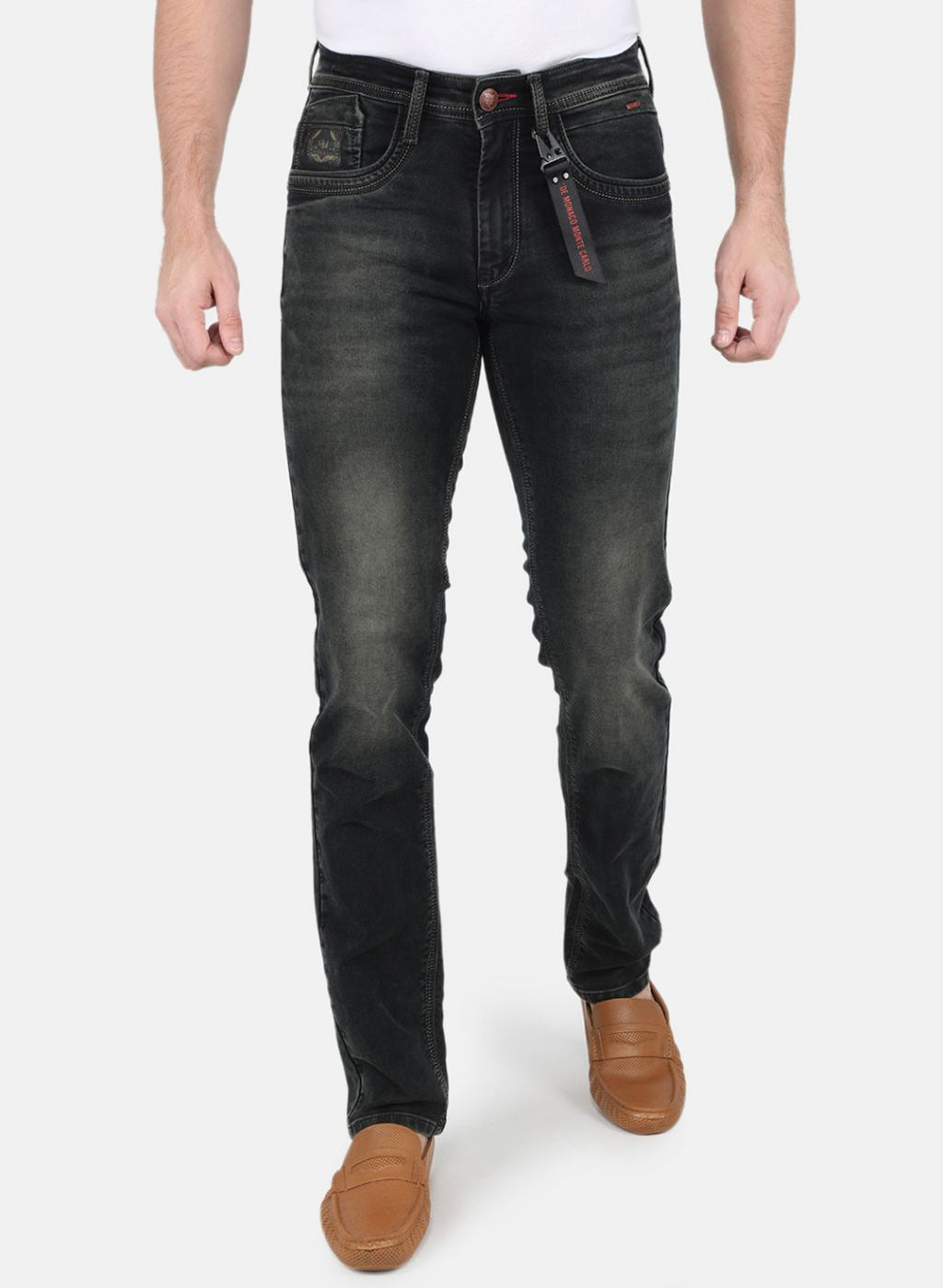 Men Grey NArrow Fit Denim