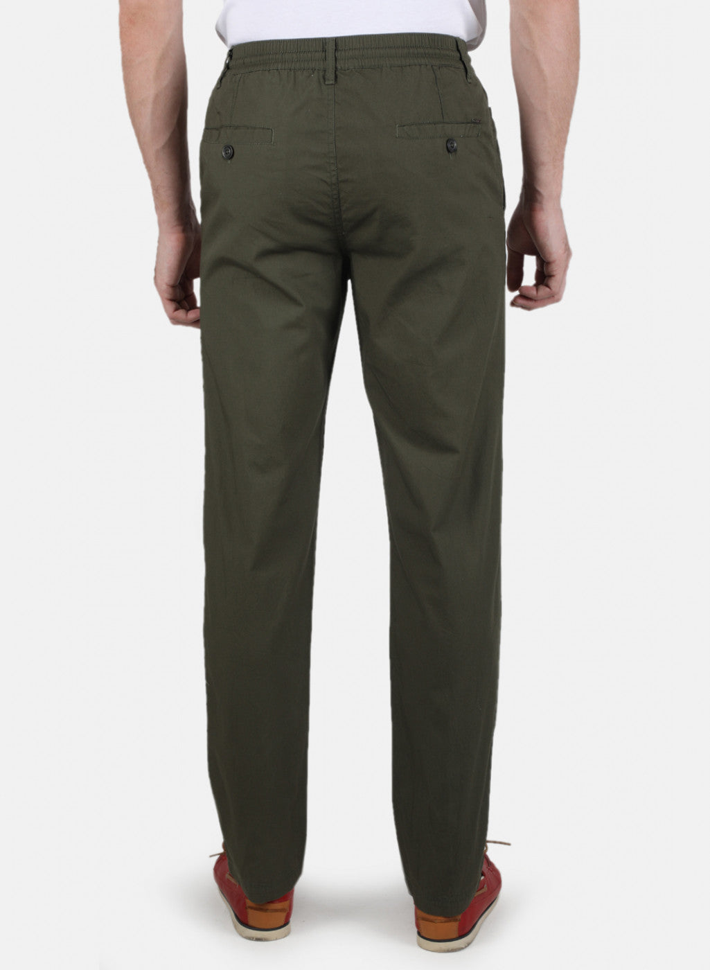 Men Olive Plain Lower