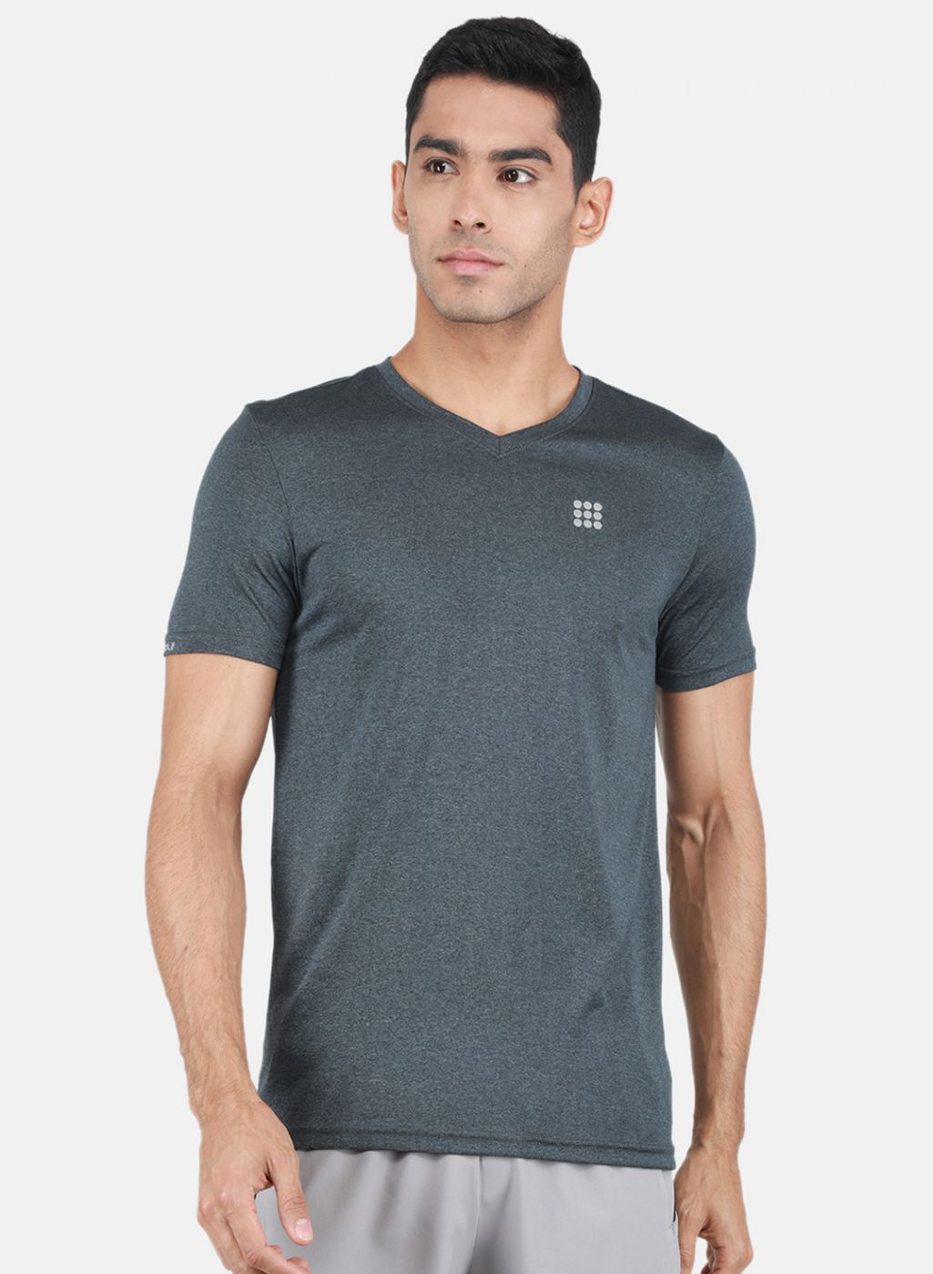 Rock-it Men Grey Solid T-Shirt