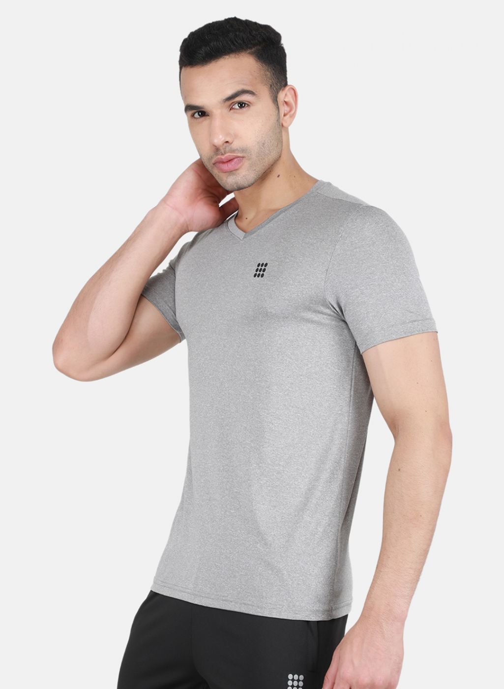 Rock-it Men Grey Solid T-Shirt