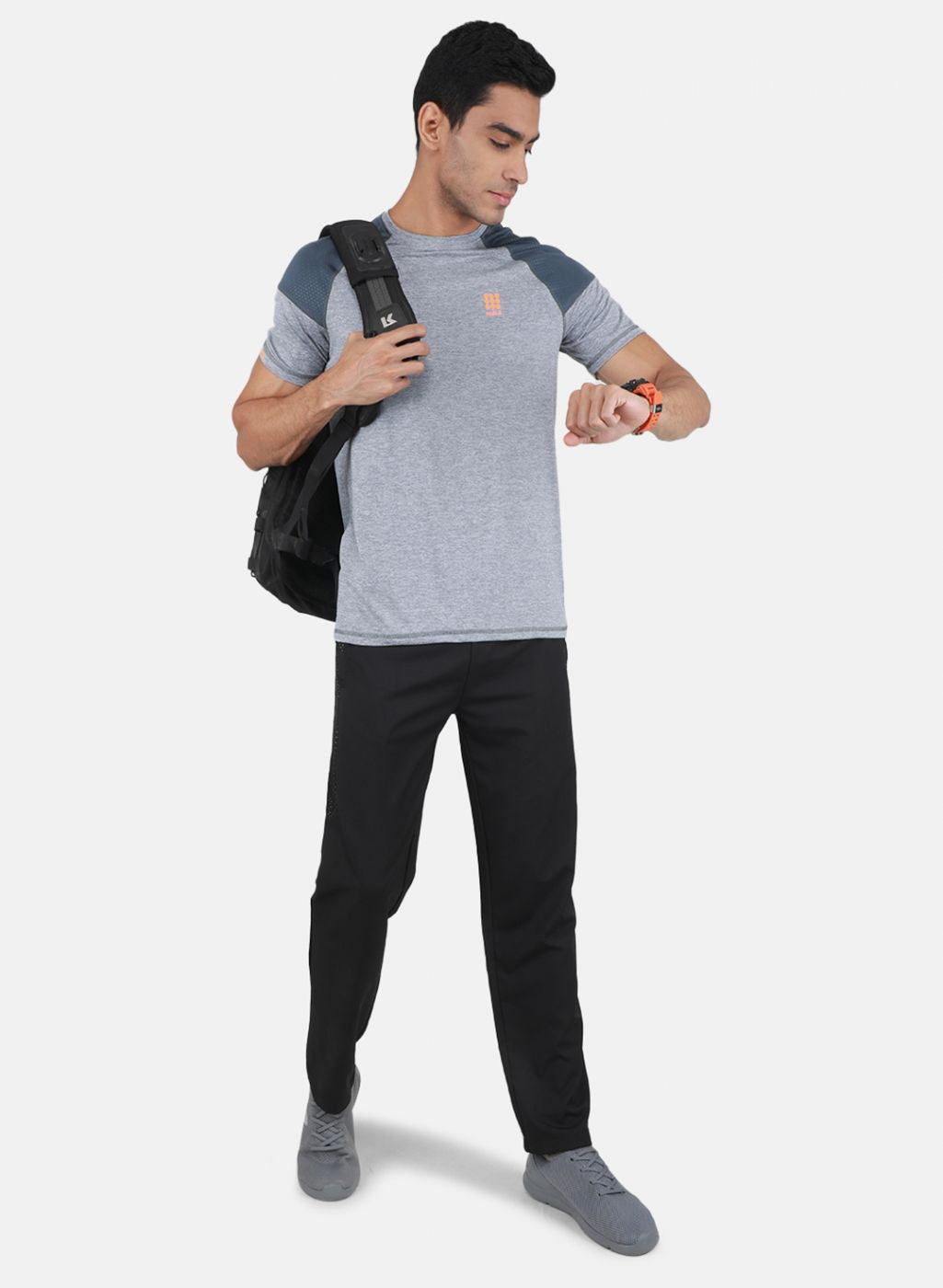 Rock.it Men Grey Solid T-Shirt