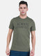 Rock.it Men Olive Self Design T-Shirt