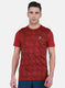 Rock.it Men Maroon Self Design T-Shirt