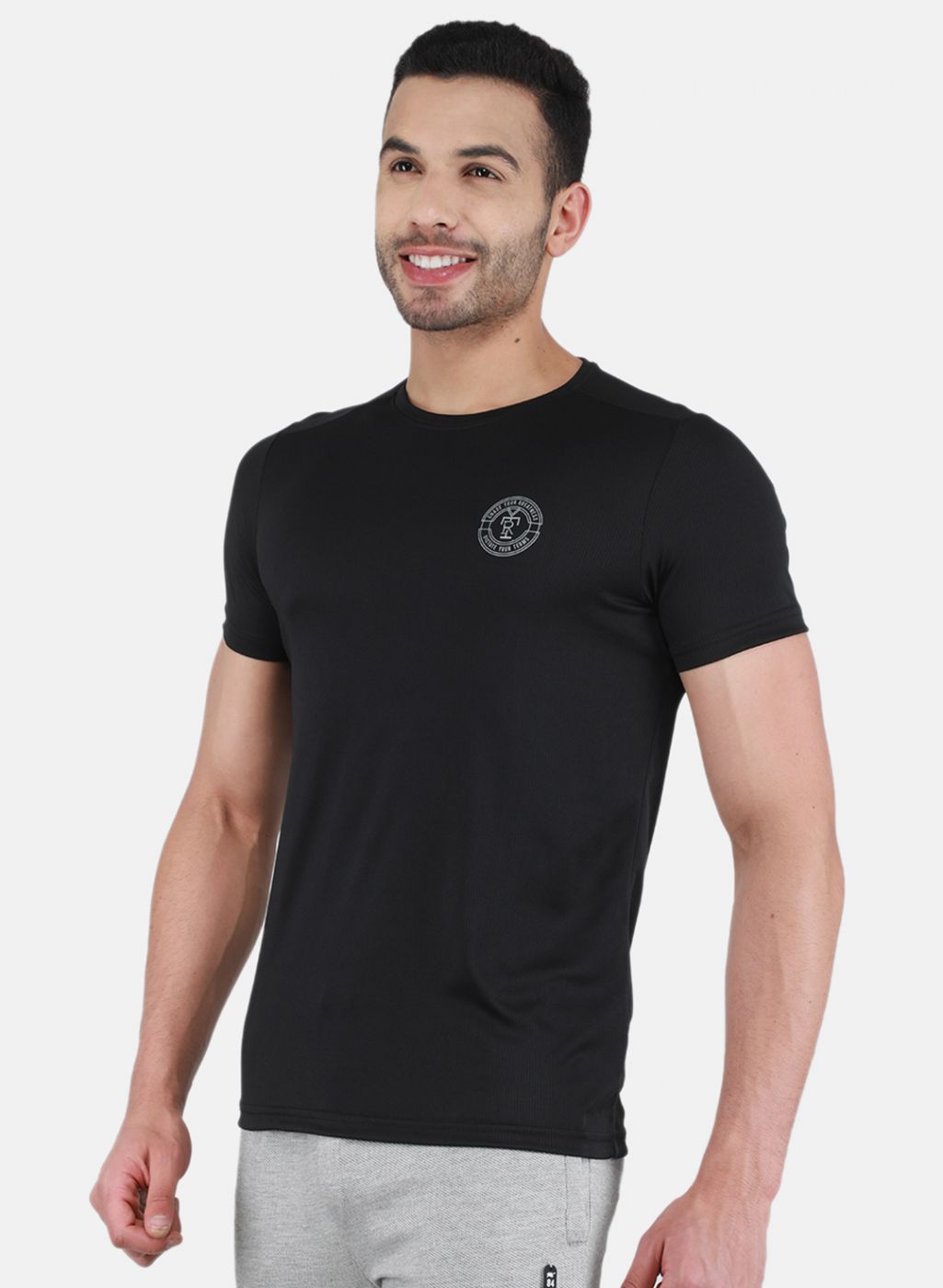 Men Black Printed T-Shirt