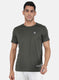 Rock.it Men Olive Self Design T-Shirt