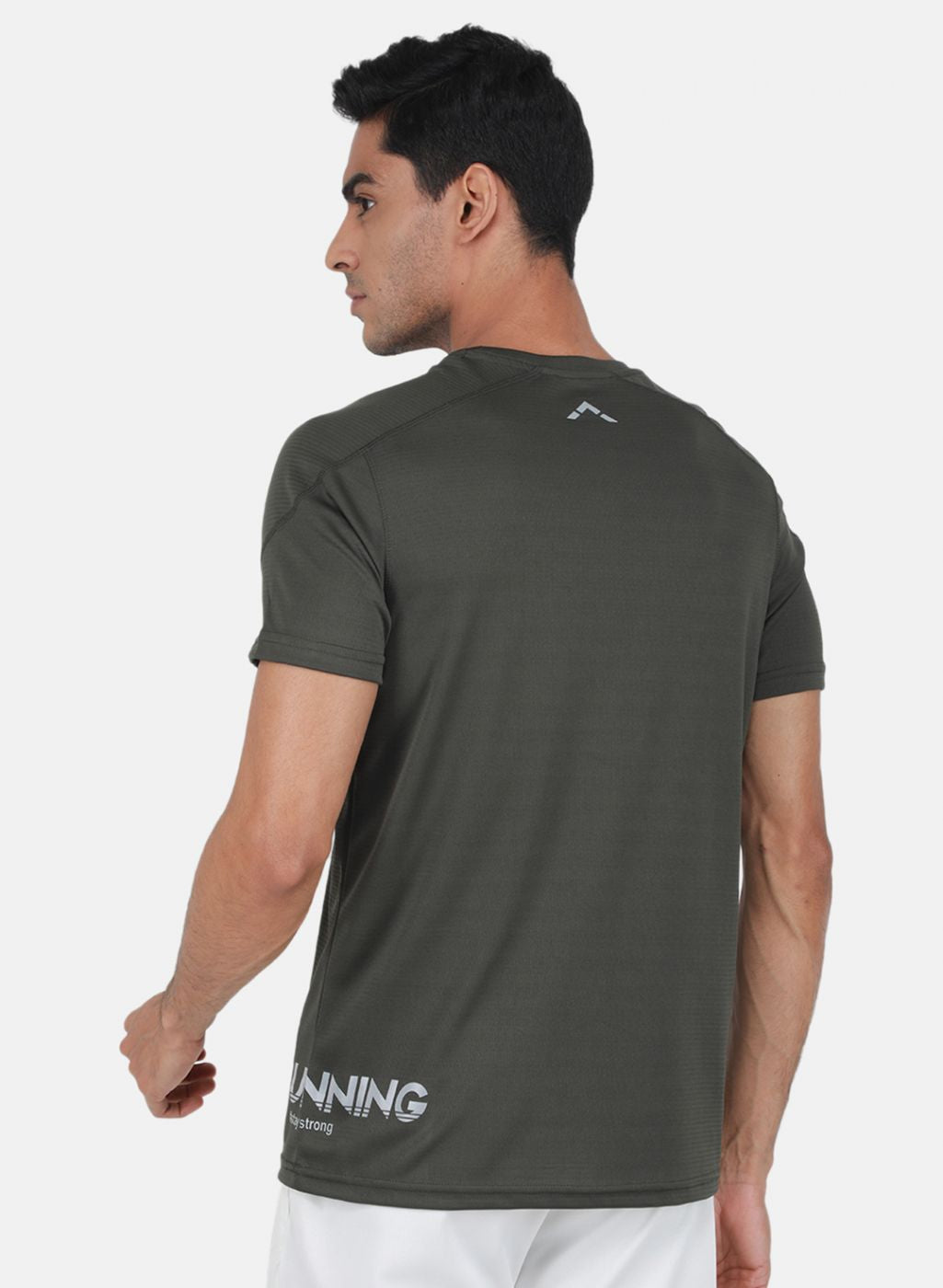 Rock.it Men Olive Self Design T-Shirt