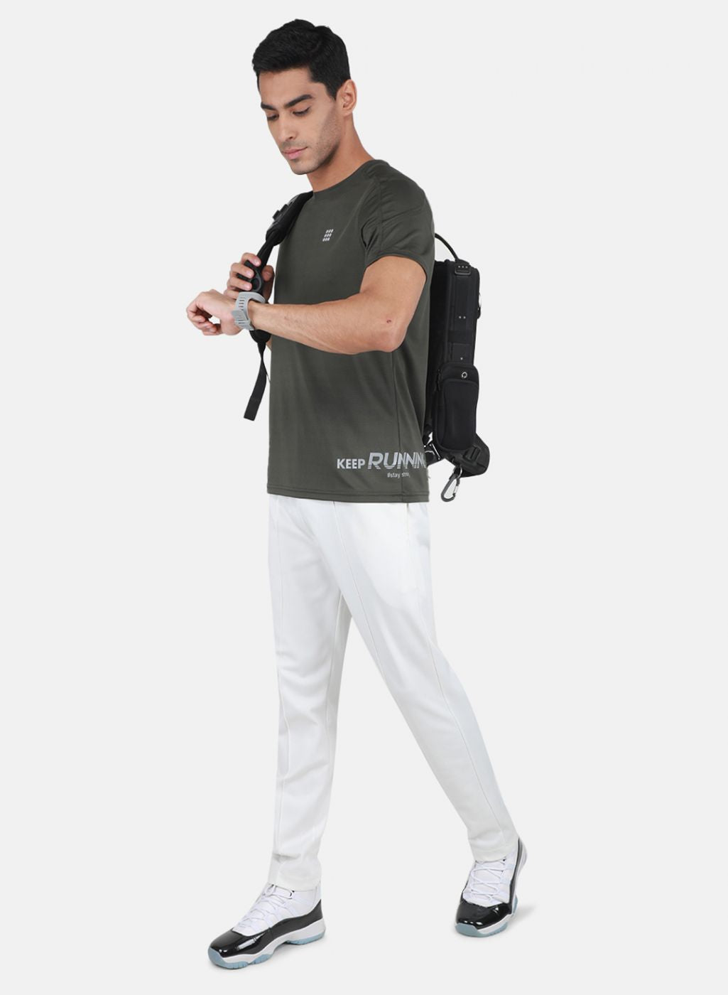 Rock.it Men Olive Self Design T-Shirt