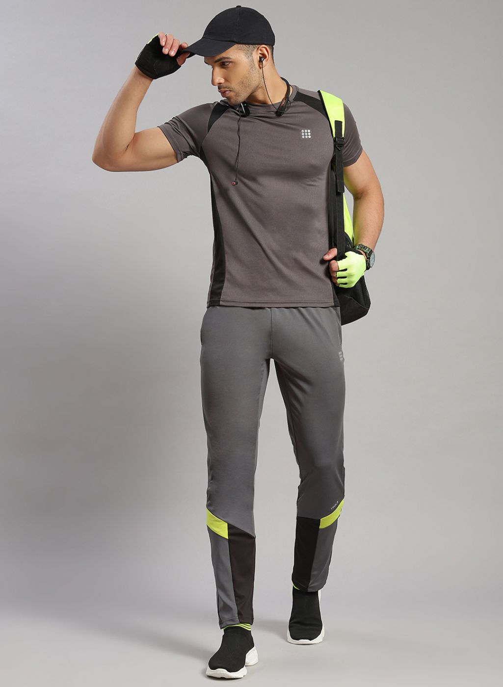 Rock.it Men Grey Solid T-Shirt