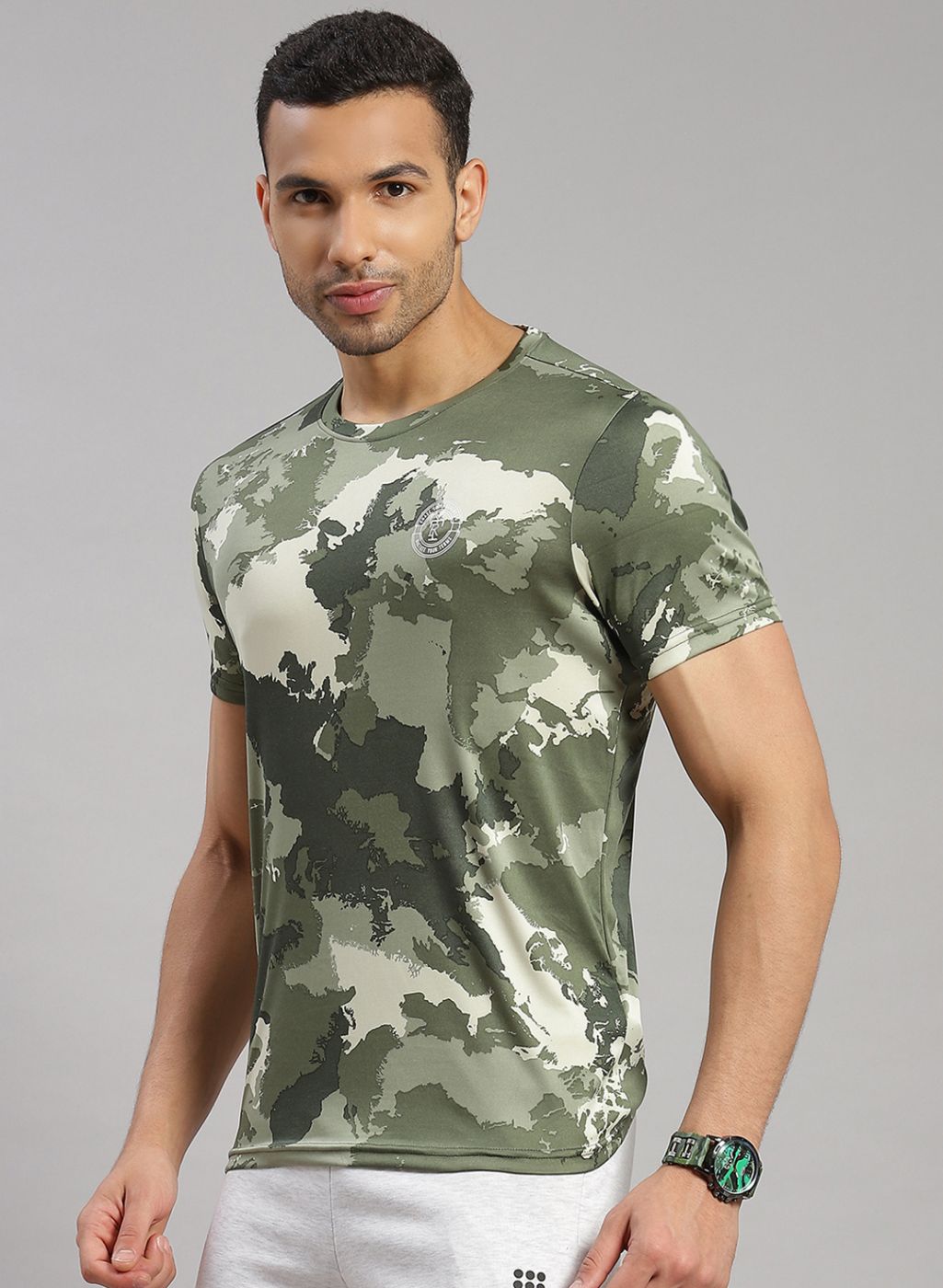 Rock.it Men Green Printed T-Shirt